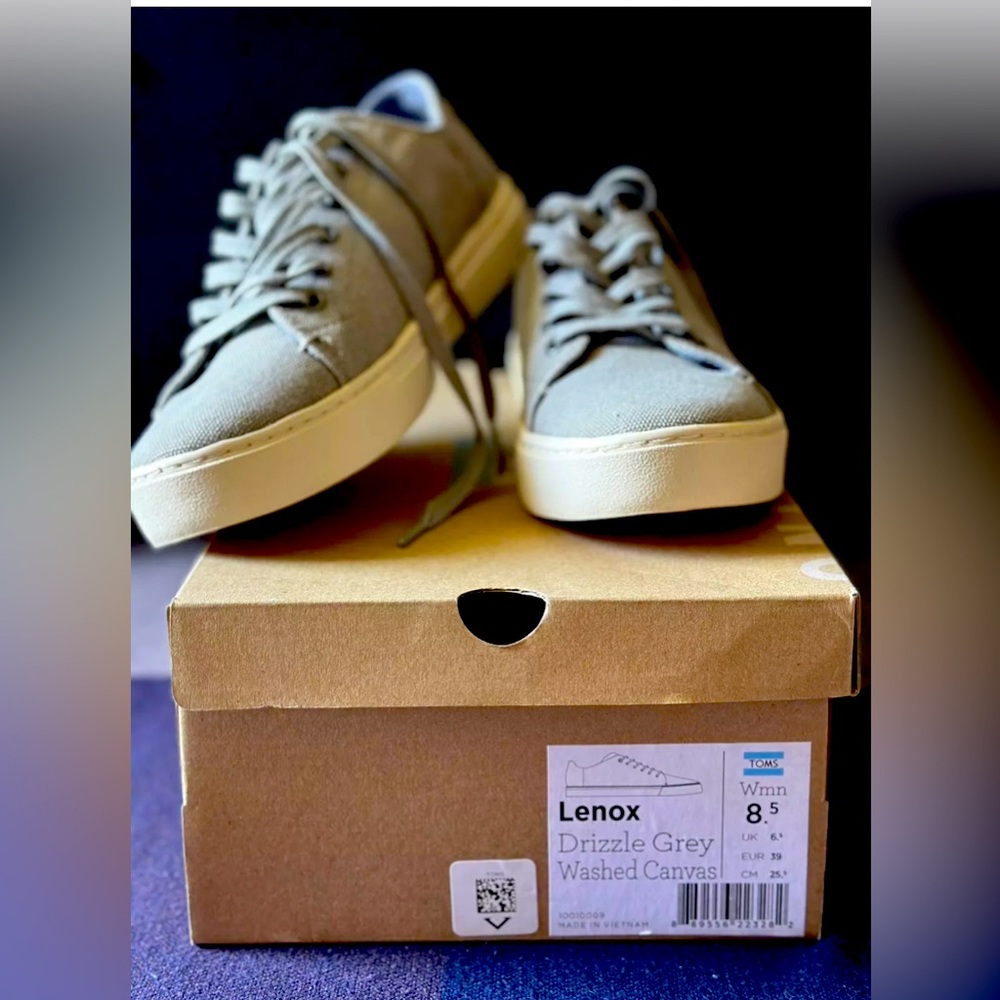 Toms Lenox Drizzle Gray Washed Canvas Sneakers